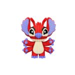 Stitch Vermelho Crochê Lillo Stitch - Feita Em Plástico 3d