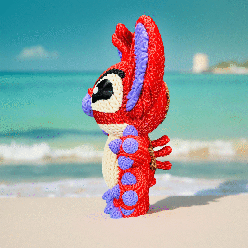 Stitch Vermelho Crochê Lillo Stitch - Feita Em Plástico 3d - Imagem 5