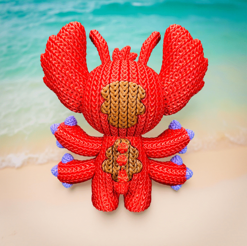 Stitch Vermelho Crochê Lillo Stitch - Feita Em Plástico 3d - Imagem 4